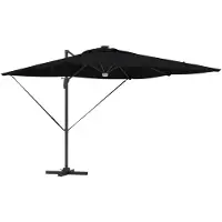 vidaXL Roma Parasol Schwarz 286 x 284 x 270 cm Aluminium und Polyester