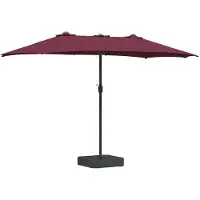 vidaXL Garten-Sonnenschirm Bordeauxrot 385 x 209 x 244 cm