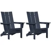 vidaXL Gartenstuhl 2 Stk. Marineblau Polyethylen