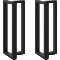 vidaXL Bartischbeine T-Form 2 Stk. Schwarz 50x35x(100-101) cm Stahl