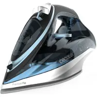 Cecotec 01870, Trocken- & Dampfbügeleisen, 200 g/min, Schwarz, Blau, Silber, Transparent, 55 g/min, 2600 W, 220 - 240 V