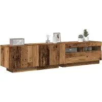 vidaXL TV-Schrank mit LED-Leuchten Altholz-Optik 180x35x40 cm