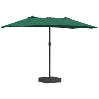 vidaXL Garten-Sonnenschirm Grün 385 x 209 x 244 cm Polyester und Stahl
