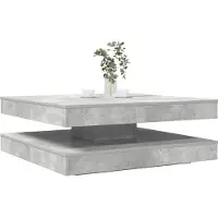 vidaXL Couchtisch 360-Grad Drehbar Betongrau 90x90x34,5 cm
