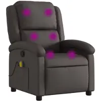 vidaXL Massagesessel Relaxsessel Dunkelbraun Echtleder