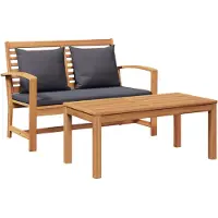 vidaXL Bank Braun und Dunkelgrau 110 x 66 x 76 cm Massivholz Teak