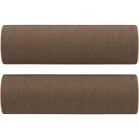 vidaXL 2-tlg. Sofagarnitur mit Kissen Braun Stoff