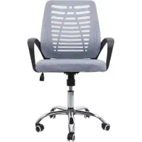 Mendler Bürostuhl HWC-L44, Schreibtischstuhl Computerstuhl, ergonomische Rückenlehne, Netzbezug Stoff/Textil grau
