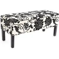 Generique Bank Sitzbank Renens Aufbewahrungstruhe Stoff/Textil 95x36x44 cm FSC-zertifiziert ~ jacquard schwar