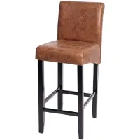 Mendler Barhocker HWC-C33, Barstuhl Tresenhocker, Holz MVG- WildKunstleder, dunkle Beine, Stoff/Textil