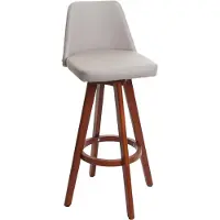Mendler Barhocker HWC-C43, Barstuhl Tresenhocker, Holz Kunstleder drehbar ~ taupe