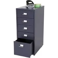 Generique Rollcontainer Boston T851, Schubladenschrank Stahlschrank, 69x28x41cm 5 Schubladen ~ dunkelgrau