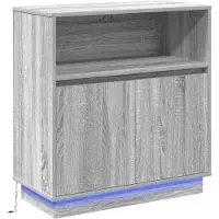 vidaXL LED-Sideboard Graues Sonoma 71 x 34,5 x 75 cm Holzwerkstoff