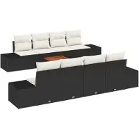 vidaXL Gartensofa-set 9 stk. Schwarz Poly-Rattan