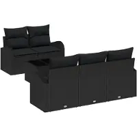 vidaXL Gartensofa-set Schwarz 55 x 55 x 37 cm Poly-Rattan