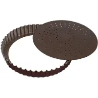 Gobel - Tortenform, geriffelt, perforiert - antihaftbeschichtet - Hebeboden - Ø 240 mm H 28 mm - 226431