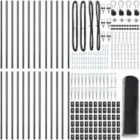 vidaXL Sechseckzaun mit Pfosten 50 x 0,5 m PVC-beschichteter Stahl