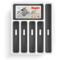 Rayen Besteck-Set 6 Stück Weiß/Grau Mehrstoff 40 x 32,5 x 5 cm - -