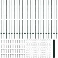 vidaXL Sechseckzaun mit Pfosten 50 x 1,6 m PVC-beschichteter Stahl
