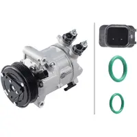 Hella 8FK 366 200-921 6VS14ic Klimaanlage Klimakompressor PAG 46 YF R134a R1234yf für FORD Focus Mk4 Turnier (HP) C-Max II (DXA/CB7, DXA/CEU)
