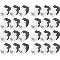 Digitus CAT 6 Keystone Modul, ungeschirmt - 24 Stk., Flach, Schwarz, Weiß, RJ-45, LSA, Buchse, Buchse