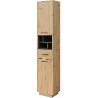 Vicco Badschrank Beatrice Artisan Eiche/Anthrazit 38 x 190 cm mit Türen, Schublade, Model 40165