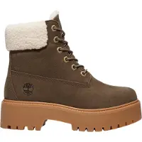 Timberland für Damen. TB0A2PU6W011 Stone Street braune Lederstiefel (38 W), 3 bis 5 cm, Schnürsenkel, Lässig