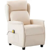 vidaXL Massagesessel Creme 93,5 x 67,5 x 101,5 cm Stoff