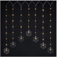 Huismerk LED-Vorhang Schneeflocke Innen 47 LEDs warmweiß B120xH70cm