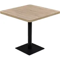 Helloshop26 Stehtisch Bar Bistro MDF und Stahl quadratisch 80 x 80 cm Eiche beige 0902108