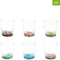 Excelsa 6er-Set Gläser Kimono aus Glas 8x8x9,5 cm mehrfarbig