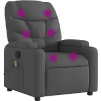 vidaXL Massage-Relaxsessel, Stoff, Dunkelgrau
