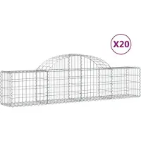 vidaXL Gabionen mit Hochbogen 20 Stk. 200x30x40/60 cm Verzinktes Eisen