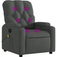 vidaXL Massage-Relaxsessel, Stoff, Dunkelgrau