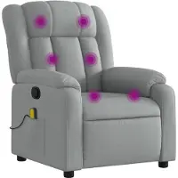 vidaXL Massage-Relaxsessel, hellgrauer Stoff