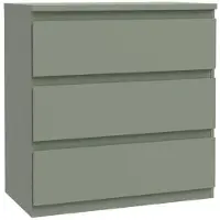 Forte EDMORE Kommode 70 80, moderne Kommode mit 3 Schubladen, Holzwerkstoff, Salbei, 77,2 cm breit x 79,8 cm hoch x 42,2 cm tief