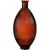 Mica Decorations Firenza Flaschenvase - H59 x Ø29 cm - Recyceltes Glas - Dunkelbraun