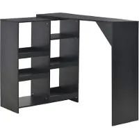 Helloshop26 Stehtisch Bar Bistro mit abnehmbarem Tablett schwarz 138 cm 0902049