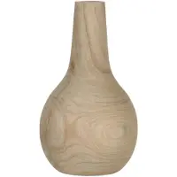 Mica Decorations Pia Vase - H28 x Ø16 cm - Paulownia Holz - Hellbraun