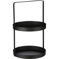 Mica Decorations Etagere 2 Schichten - H41 x Ø25 cm - Metall - Schwarz