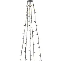 Konstsmide - LED Baummantel mit Ring, für Weihnachtsbaum, 5 Stränge à 40 Dioden , vormontiert, 200 bernsteinfarbene Dioden, 24V Innentrafo, dunkelgrünes Kabel; 6361-820