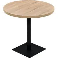 Helloshop26 Höhenverstellbarer Stehtisch Bar Bistro MDF und Stahl rund 80 cm Eiche braun 0902111