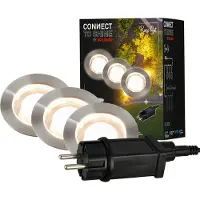 Briloner Connect to Shine 3er Set Bodeneinbauleuchten, Starterset, Warmweißes Licht, IP67 Wasserfest, Warmweißes Licht, silberfarbig, 4,5 x 4,5 x 2,6 cm