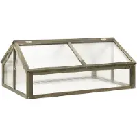 Helloshop26 - Gewächshauszelt für Pflanzen Blumen und Gemüse 114 x 80 x 50 cm graues Tannenholz 02_0044438