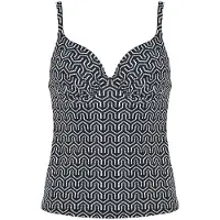 Naturana Badmode Tankini Top Dames | Grösse: 38C | Farbe: Schwarz/Weiß