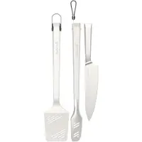 Barbecook Premium set met spatel, chef mes en tang uit rvs 45.7cm
