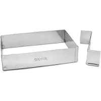 Städter , Backrand rechteck verstellbar 27,5–53,0 x 18,0–33,0 cm / H 6 cm Edelstahl