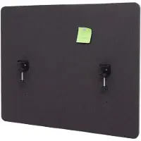 Mendler Akustik-Tischtrennwand HWC-G75, Büro-Sichtschutz Schreibtisch Pinnwand, doppelwandig Stoff/Textil - 60x75cm braun-grau