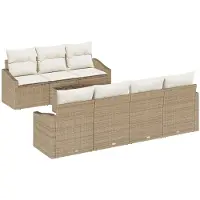 vidaXL Sofa Set 8 Stk. Beige und Creme [Synthetisch]: Poly Rattan