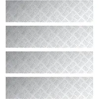 vidaXL Treppe Tritt Rechtwinklig 4 pcs Silber 100 x 25 cm Aluminium